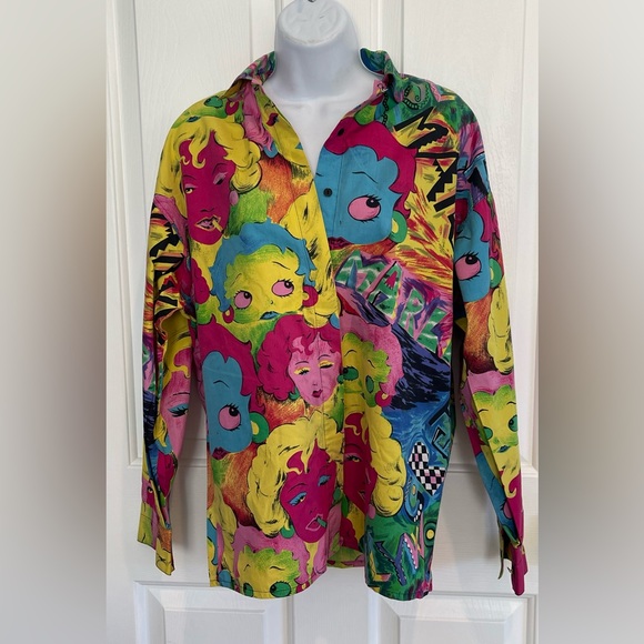 Versace Tops - 🎈HP🎈90’s Versace Jeans Couture Marilyn Monroe & Betty Boop Pop Art Top Small